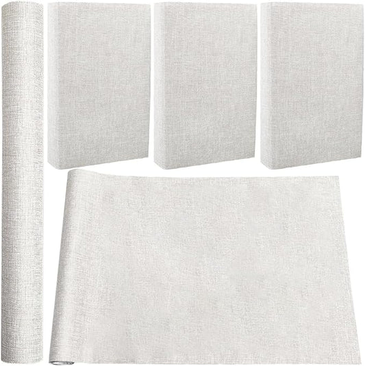CRASPIRE Book Cloth for Book Binding 51 x 11.8in Grey Fabric Surface Paper Backed A3-A8 Linen Bookcover Album Scrapbooking Archival DIY Covering Protector Bookcloth Bookbinding Supplies