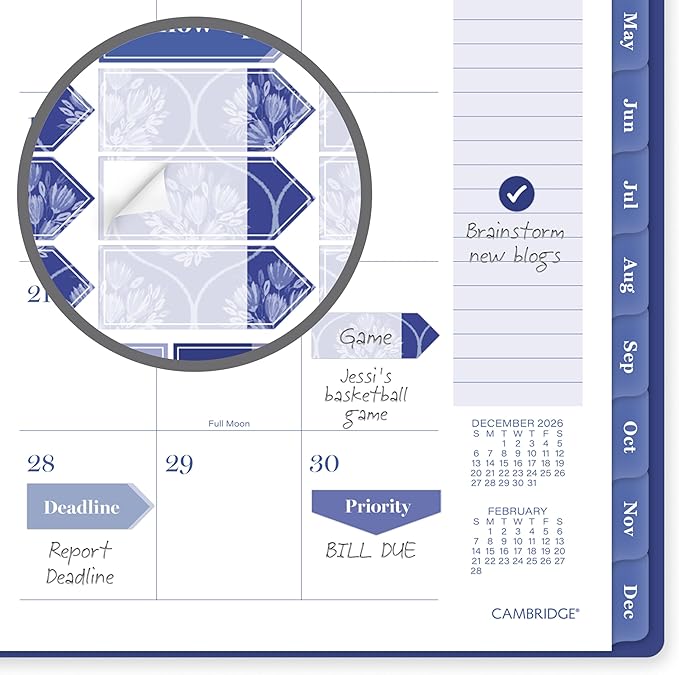 Mead Cambridge 2027 Planner, Weekly & Monthly, 5.5" x 8.5", Cyane (1844-200-27)