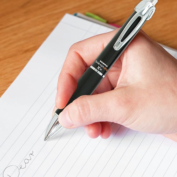 Zebra Pen X10 Retractable Gel Pen, Medium Point, 0.7mm, Black Barrel, Acid Free Black Ink, 12 Pack (Packaging may vary) (42610)