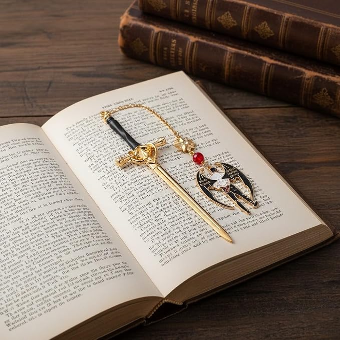 Acotar Bat Boys Sword Bookmarks Fantasy Night Court Metal Bookmarks Fantasy Fiction Fan Book Accessories Reading Markers Bookish Gifts Halloween Gifts (Acotar Bookmark 3PCS)