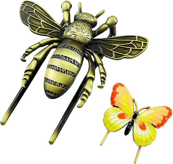 2 PCS Honeybee Bookmark,Butterfly Metal Book Clip, Journal Clip, Book Page Holder Clip,Vintage Book Clips, Hold Journal Open While Writing and Free Your Hands, Gifts for Book Lovers, Readers