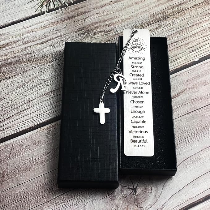 Bible Bookmark for Women Book Lovers Sister Christian Book Marker Gifts for Reader Teens Girls Baptism Birthday Christmas Gift for Coworker Students Bookish Easter Gifts (Silver-R)