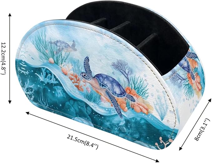 Forchrinse Underwater Sea Turtle Remote Control Holder for Home Office Desk Organizer Home Remote Box Storage,Keep Neat