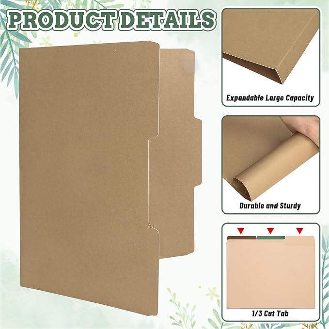 Whaline 24 Pack Woodland Themed File Folders Letter Size 4 Colors Sage Green Brown Fall File Pockets with 1/3 Cut Tab for Mallard Duck Theme Party Office Classroom Supplies, 8.9 x 11.6 Inch