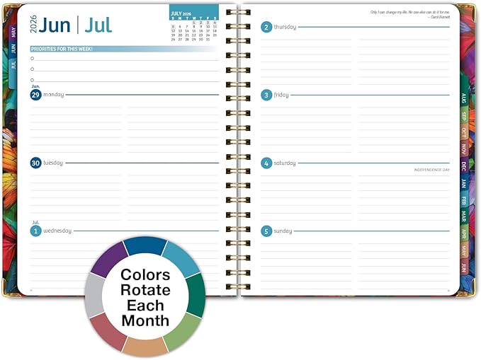 HARDCOVER Academic Year 2026-2027 Planner: 14 Months (May 2026 Through June 2027) 8.5"x 11" Daily Weekly Monthly Planner Yearly Agenda. Bookmark, Pocket Folder and Sticky Note Set (Colorful Butterflies)