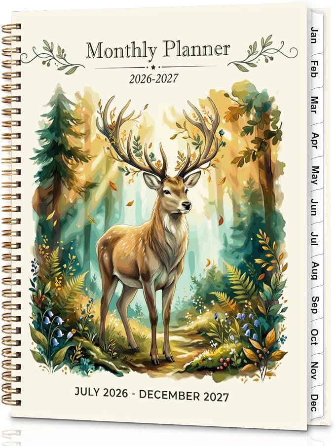 2026-2027 Monthly Planner, Jul 2026 - Dec 2027, 18 Month Large Monthly Planner 9" x 11", Hardcover Calendar Academic Planners Notebook, Spiral Daily Oragnizer for Office School and Home