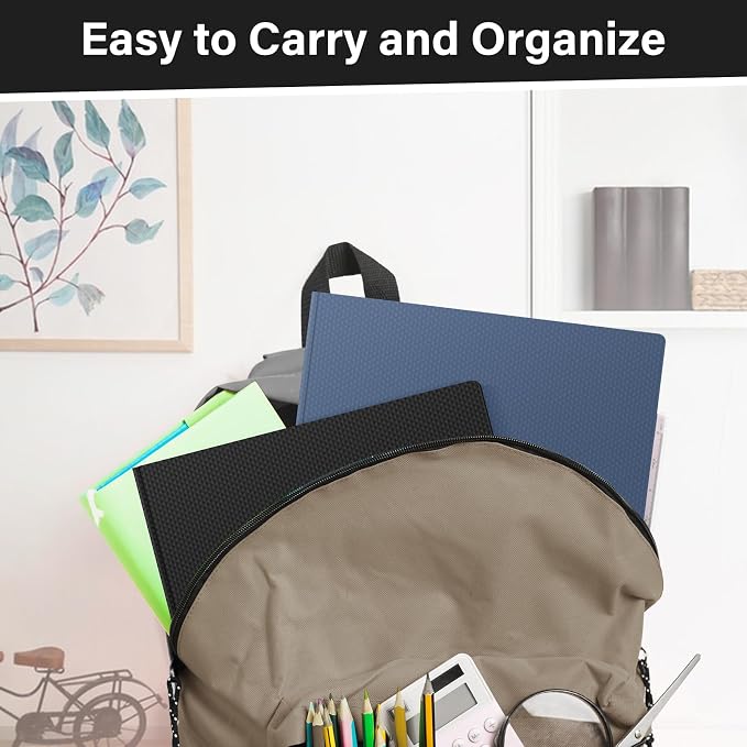 12-Pack Plastic Folders with Pockets and Prongs,2-Pocket Folders with 3 Fasteners, Poly Folders Holds 8-1/2" x 11" Paper for School/Office/Home
