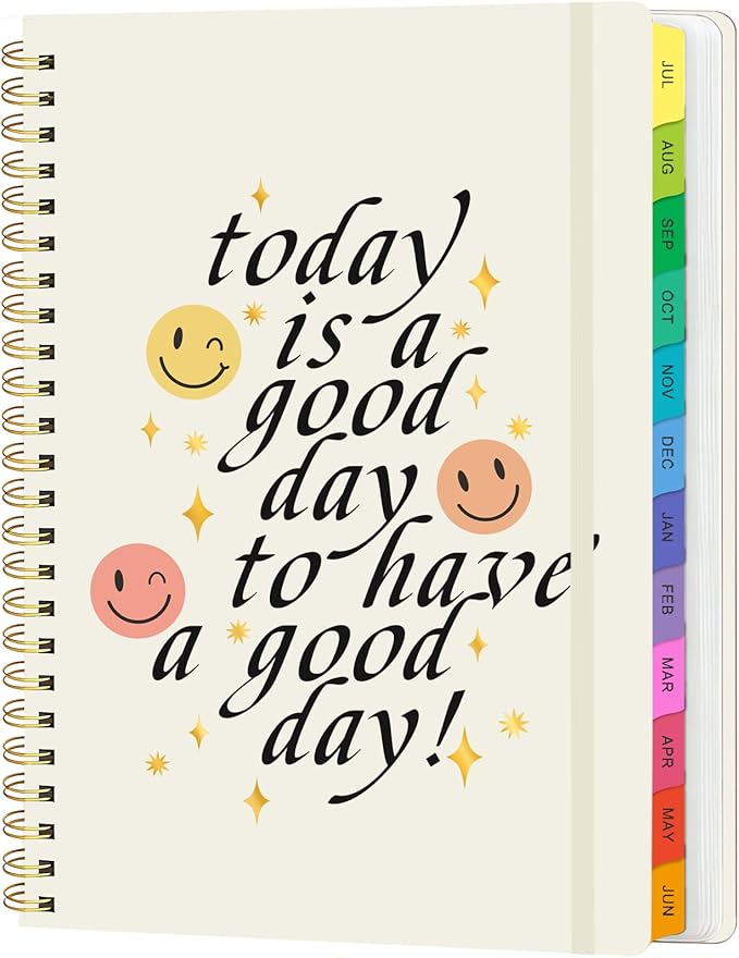 Academic Planner 2026–2027, Weekly & Monthly Calendar Planner, July 2026 – June 2027, Hardcover Agenda Book with Tabs, A5 (6.3" x 8.5"), Daily Organizer for Students, Teachers & School Supplies, Smiley Face (Jul 2026–Jun 2027)