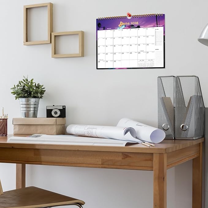 2026-2027 Wall Calendar - Includes January 2026 to June 2027, 18-Month Paper Wall Calendar 11 x 8.5 Inches.Thick Paper with Julian Dates and Block for New Year and Christmas Holidays To-dos ＆ Notes (E)