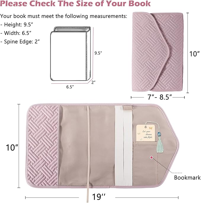 APLUFINE Reusable Book Cover with Magnet Closure - Adjustable Book Sleeve for Book Lovers Gift - Book Protector for Paperback -Book Covers for Hardcover - Book Pouch - Book Carrier