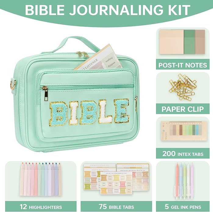 Bible Cover Case for Women Bible Bag Bible Study Supplies Leather Bible Case Western Bible Tote Bag Christian Gifts for Girls