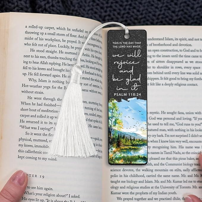 Christian Joy - Inspiring Bookmark, Inspirational Gift for Believers, Uplifting Gift for Spiritual Readers, Spiritual Bookish Present, Unique Landscape & Scripture Design Bookmark, WCB86