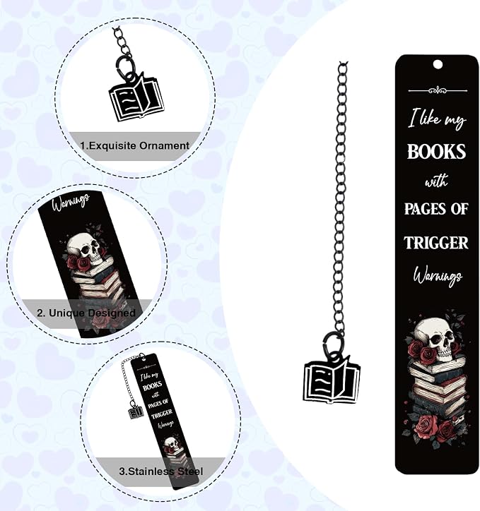 Dark Romance Bookmarks Gifts, Funny Bookmarks for Women Friends Girls, Spicy Gothic Book Marks for Book Lovers Reader Bookworm, Halloween Thanksgiving Christmas Birthday Gag Gift