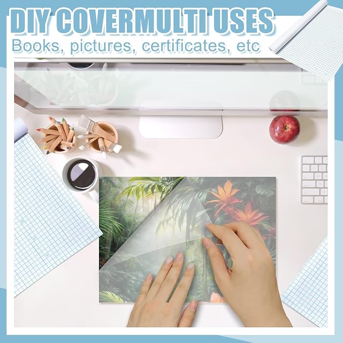 Clear Contact Paper Roll for Books, 18 in x 10 ft Peel and Stick Self Adhesive Book Cover Protector for Crafts Countertops