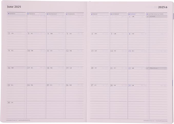 B6 Franklin Planner Organizer, One Page Per Day PVC, Begins January 2025, Black 86318