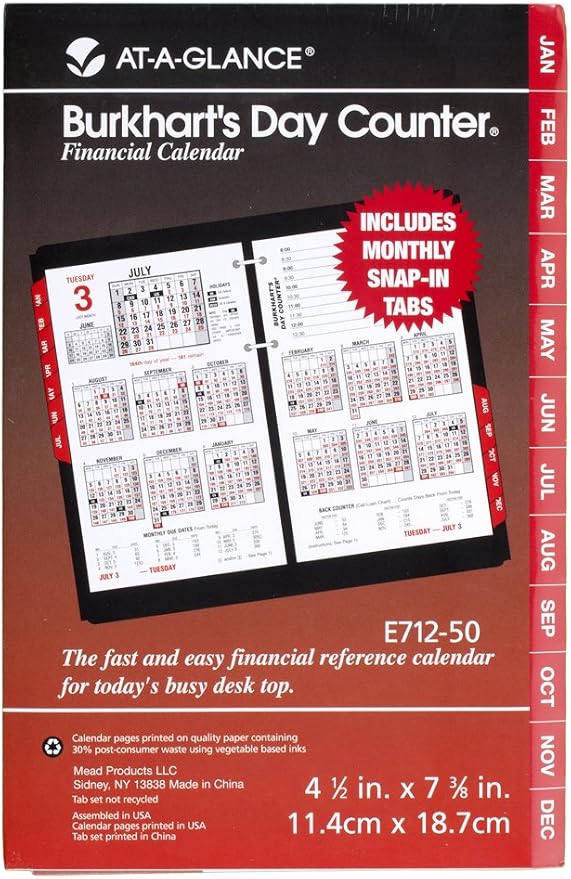 AT-A-GLANCE Burkhart's Day Counter Desk Calendar Refill 2015, 4.5 x 7.38 Inch Page Size (E712-50)