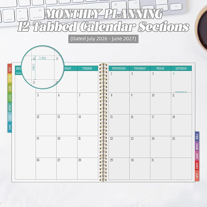 Teacher Planner 2026-2027 Weekly and Monthly Teacher Planner 2026-2027 Academic Year, July 2026 - June 2027, 8.7" x 10.8", Lesson Planner Book with Twin-Wire Binding & Tabs for Teachers - Blue