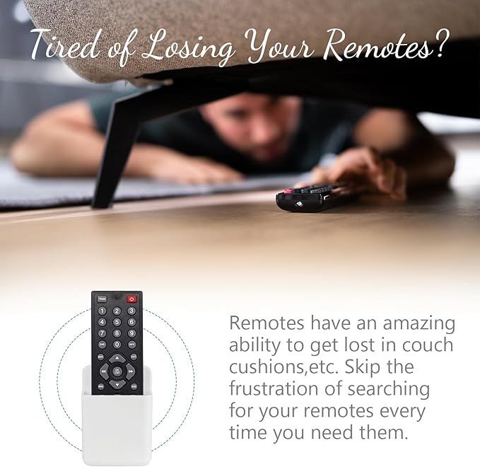 6 Pcs Remote Control Holder Wall Mount, TV Remote Controller Holder - Self Adhesive Marker Holder Wall Mount Pen Holder Storage Organizer for Home Office School(White)