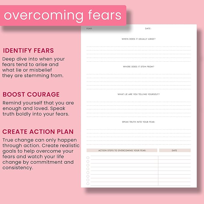 CanPlan Mental Health Planner - Self Care Gift for Women, Mental Health Journal, Book, Anxiety, Depression, ADHD Planner and Tracker, Self Love Self Care Journal, Wellness Planner, Pink