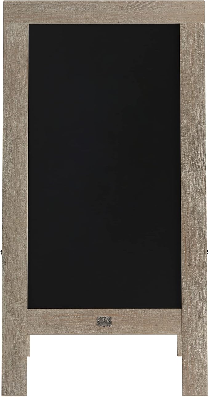 A Frame Chalkboard by HBCY Creations: 40x20 Solid Wood A-Frame Sign Light Wash Double-Sided Magnetic Board, Chalkboard Menu Board, for Restaurants, Cafés, Weddings - Heavy Duty Hinges
