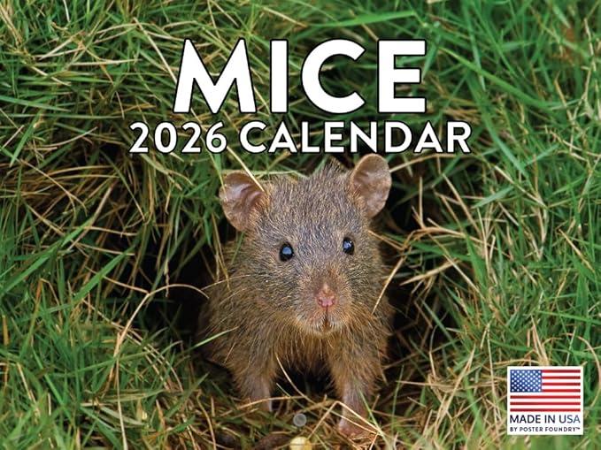 Mouse Calendar 2026 Mice Monthly Wall Calender 12 Month | American Made In The USA
