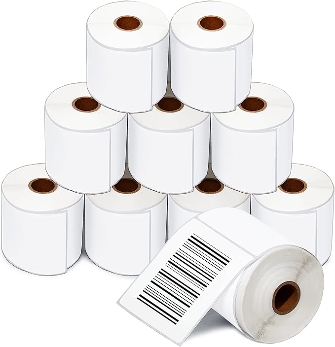 Aegis Adhesives - 3" X 4" Direct Thermal Labels (3750 Count, 10 Rolls) - Shipping and Postage Barcode Labels, Product Packaging Identification - Compatible with Zebra and Rollo Printers