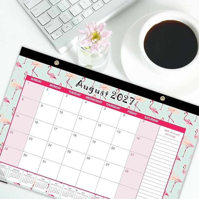 GuassLee Desk Calendar 2026-2027, Desktop Calendar Monthly Pages 17" x 11.5" Runs from Jun.2026 to Dec. 2027-19 Monthly Hanging Calendar with Corner Protectors for School, Home and Office