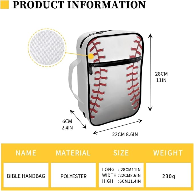 Coldinair Baseball Bible Cover for Women Girls Butterfly Bible Case Scripture Study Carrying Book Cover Church Bag Protective with Handle and Zippered Pocket
