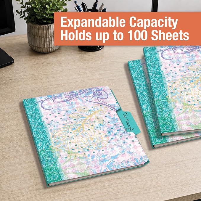 Current Floral Fun File Folders Value Pack - Bulk Set of 24, 6 Pretty Decorative Designs, 1/3 Cut Tabs, Heavy-Duty Paper Stock, Office Supplies for Home & Work, 9-½” x 11-¾” Letter Size