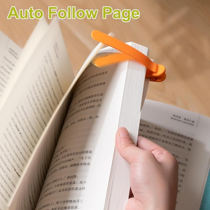 3Pcs Automatic Bookmark, Silicone Smart Book Marks for Reading Women, Men, Kids - Cute Unique Book Markers - 1 Green+1 Pink+1 Orange