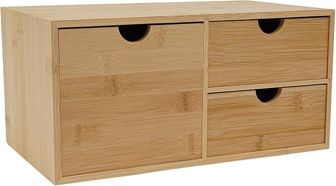 Gdrasuya10 Office Storage Supplies Table Organizer For Desk,Holder Desk Organizer Box With 3 Drawers Makeup Stationery Holder
