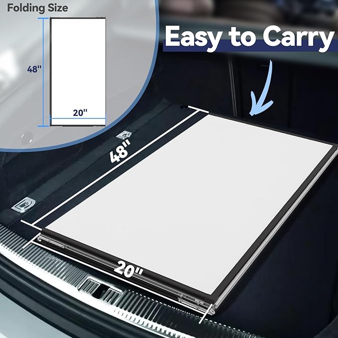 Large White Board for Wall,Magnetic Dry Erase Whiteboard,Foldable 60x48 Inches,Black Aluminum Frame, with 3PCS Detachable Marker Trays for Office and Home