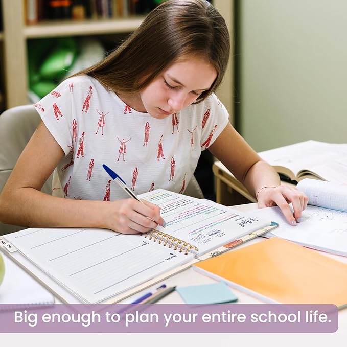 Academic Planner 2026-2027, Weekly and Monthly Calendar Book, July 2026 – June 2027, Hardcover Planner with Tabs, Perfect for Teachers, Students, Women & Men, A4 (8.5" x 11") - Sea Shell