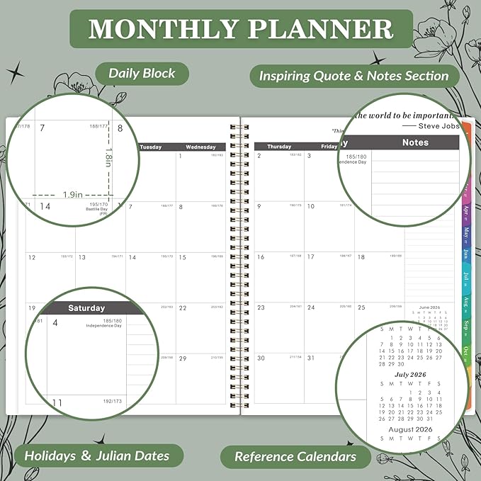 2026-2029 Planner - Monthly Planner 2026-2029, from July 2026 to December 2029, 8.5" x 11", 3 Years Calendar with Monthly Tabs and Back Pocket, Perfect for Organize