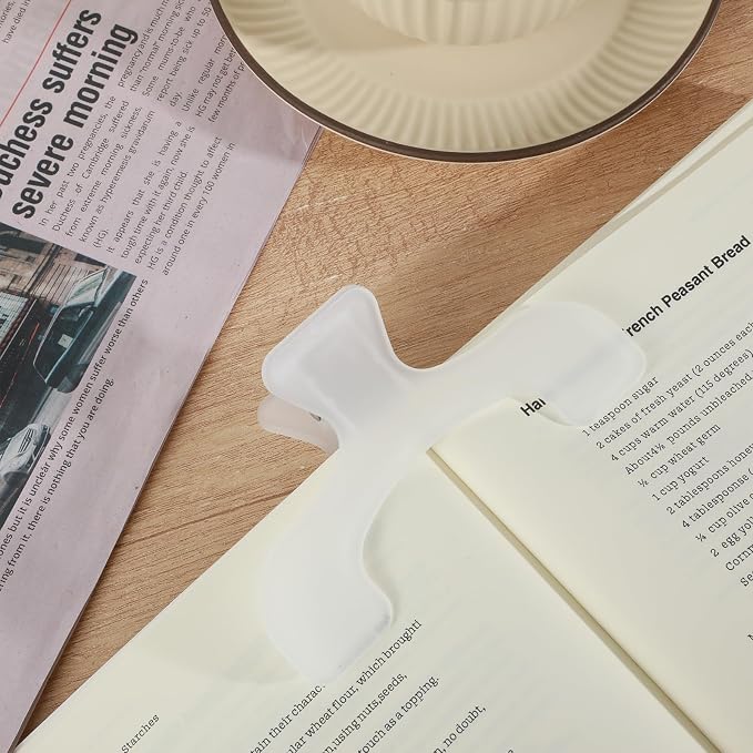 2Pcs Transparent Book Clips, Page Holder Bookmarks to Keep Books Open, Strong Page Holder Clips, Lightweight Reading Accessories for Study, Office & Music Manuscripts