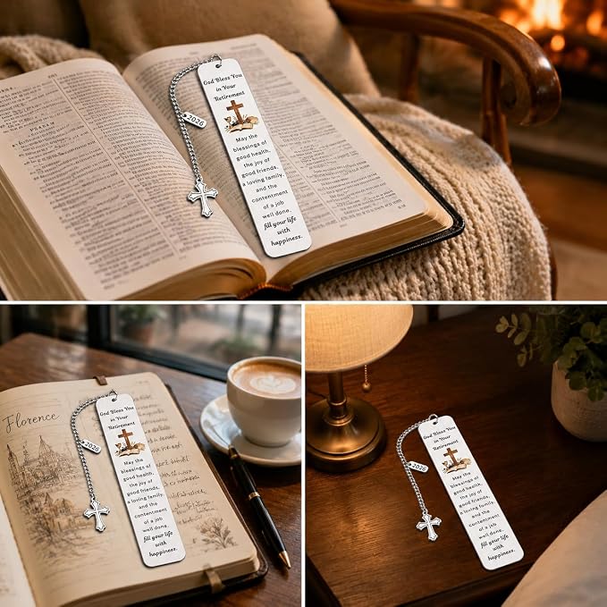 Christian Retirement Gifts for Women Men 2026, Blessings Bookmarks Happy Retirement Gifts for Women Men, Religious Going Away Leaving Farewell Gift for Coworkers Friends Teachers Pastors Retired