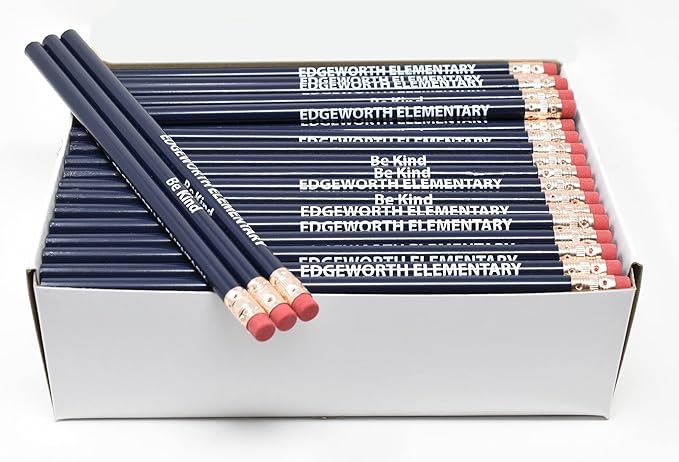 Pencil Guy Promotional Personalized Imprinted Dark Blue Round Pencils.-1000 per box -19 color(s) to choose from!