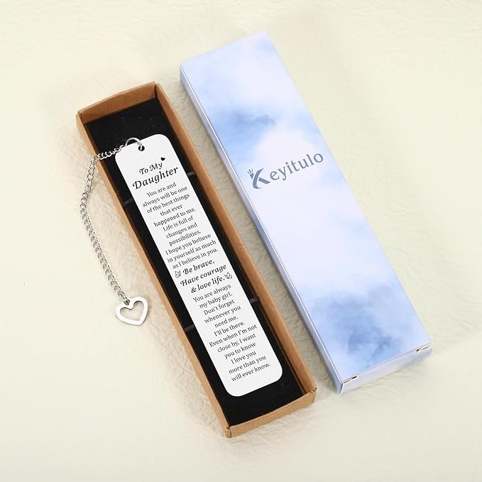 Inspirational Daughter Bookmarks for Girls, Birthday Wedding Gifts for Daughter from Mom Sweet 16 18 Gift for Adult Daughters Back to School Dorm Room Essentials for College Girl Women Boomark for Kid