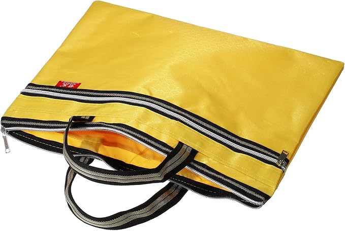 YOKIVE Waterproof Zipper Bag, Document Books Storage Tote Bags Tools Organizer Pouch, Great for Classroom Office(Yellow)