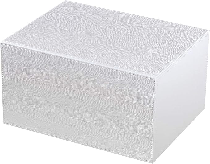 Ayunga PU Leather Desk Organizer with 3 Drawers, Executive Office Supplies Desktop Filing A4 File Cabinet/Holder, Stackable Storage Box for Jewelry/Bill/Paper/Documents/Makeup Home Decor Accessories
