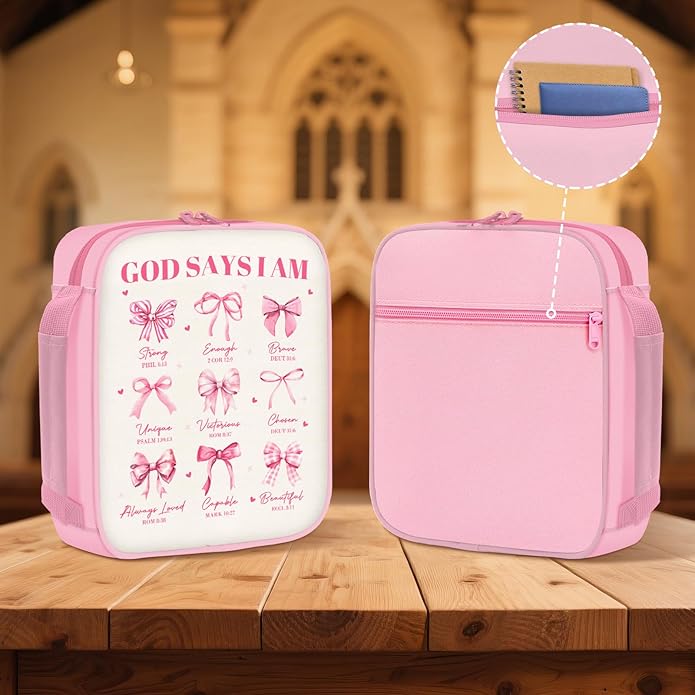Bible Cover for Women, Bible Holder, Bible Cover With Handles, Bible Carrying Case, Bible Bags With Zipper and Pockets