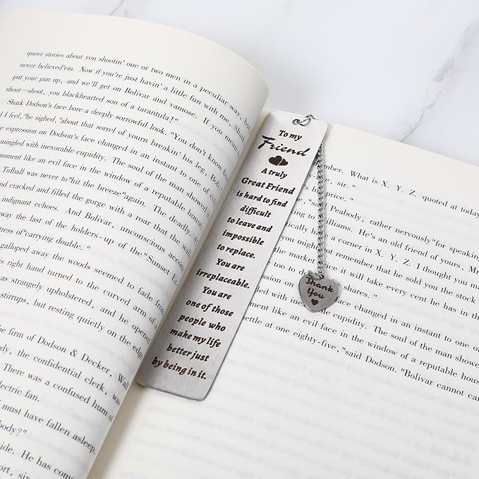 Best Friend Bookmark Gifts for Women Book Lover Metal Book Mark for Reading Graduation Best Friend Birthday Gift for Women Long Distance Friendship for Bestfriend Coworker Bestie BFF Bookish