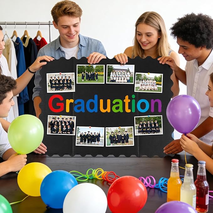Mooliwe 4 Pack 21" x 14" Trifold Poster Board Black White Corrugated Scalloped 3 Fold Small Display Boards Foldable Business Paper Board for Presentation Science Fairs Event School Projects