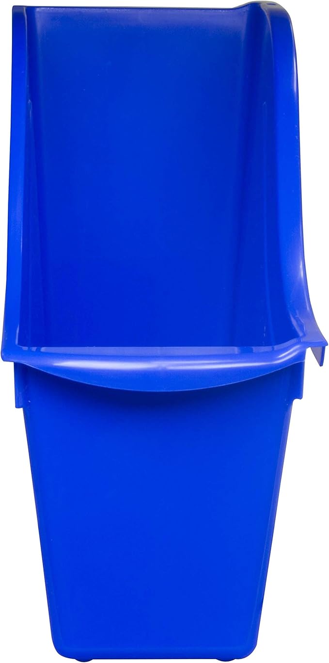 Storex Small Book Bin, Linking Storage Bin, Dry Erase Surface, 11.75" x 8.5" x 4.5" STEM Blue 6-Pack