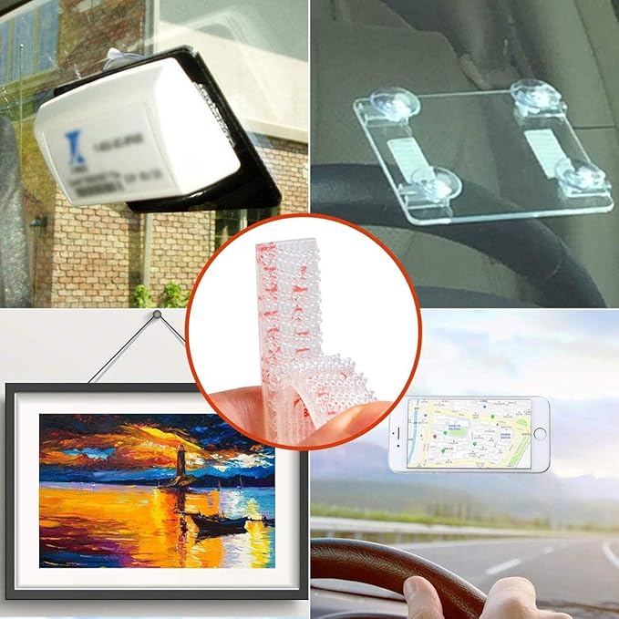 EZ Pass/IPass/IZoom/SunPass Mounting Strips 10 Pcs (5 Sets), Peel and Stick Adhesive Strips Dual Lock Tape (10)