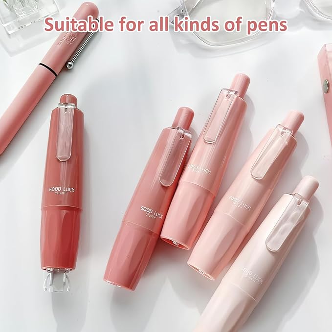 5 Pcs Retractable Pink Correction Tape,Refillable Press Type Correction Tape Pen,Pink Corrector Tapes With 5 Extra Refills Corrections Tapes Pen,for Men and Women Office Supplies Correctors Tapes