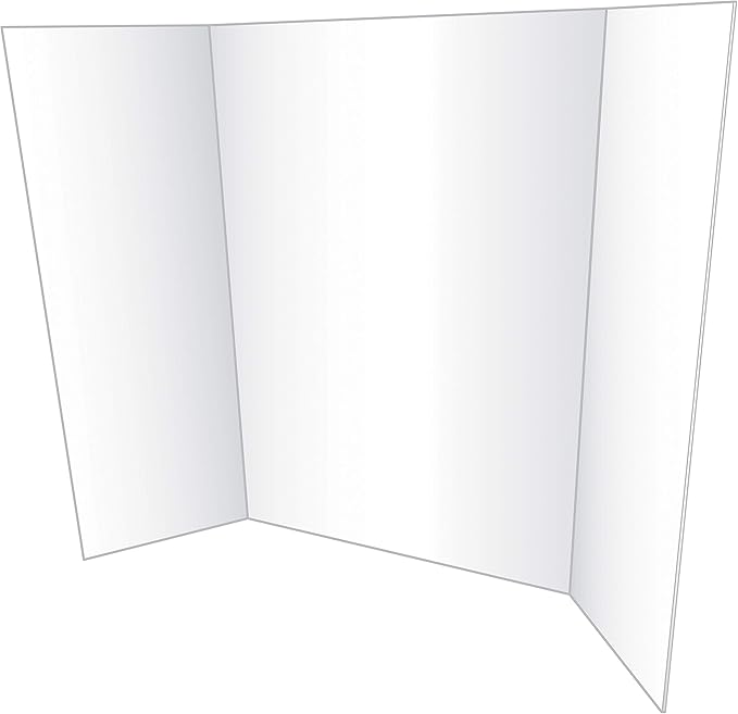 Eco Brites Two Cool Tri-Fold Poster Board, 36 X 48, White/White, 6/Carton