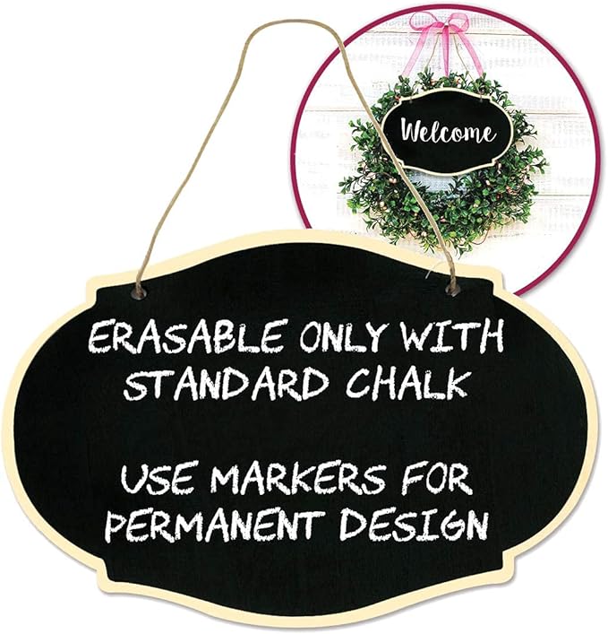 6 Pack Chalkboard Sign Blank Slate Menu Board for Kitchen Hanging Chalkboard Blank Wood Sign Wooden Signs Blank Hanging Chalkboard Sign Rustic Chalkboard Slate Chalkboard Blank Wooden Sign
