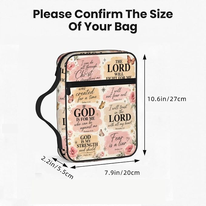 Bibles Flower Scripture Christian Religion Bible Cover Case Carrying Book Protector Case Bible Study Supplies Accessories Holder Case Christian Gift for Women Men
