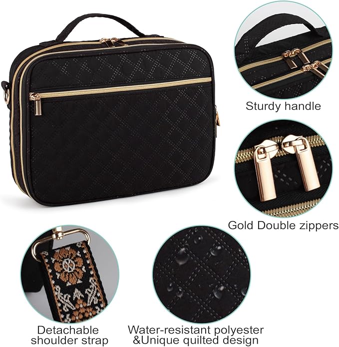2 Compartment Bible Cover for Women,Large Bible Case with Handles Shoulder Strap,Carrying Bible Bag Scripture Case Church Bag Bible Protective with Pocket